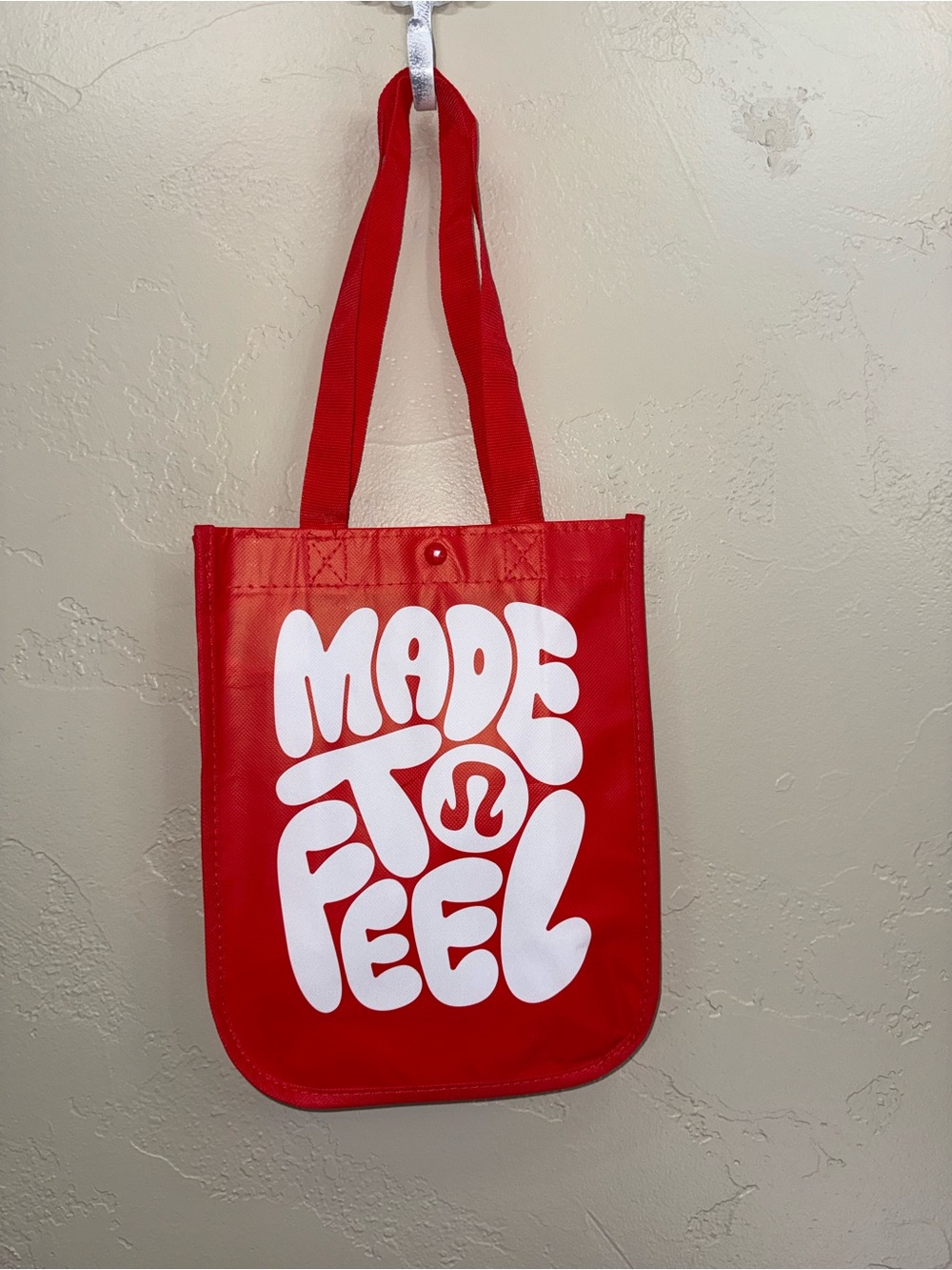 Lululemon‎ Bright Red Logo Tote. “Made To Feel”. New, never used